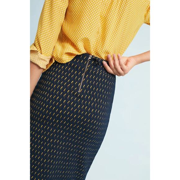Anthropologie Maeve Hannon Cotton Bled Knit Textured Layered Pencil Skirt - Picture 5 of 13